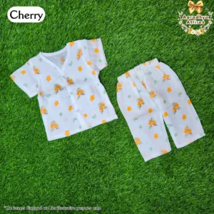 Co-Ord Set Half Sleeve & Pant - Cherry - 3-6 Month