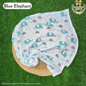 Mom Towel - Blue Elephant - 90cm X 110cm