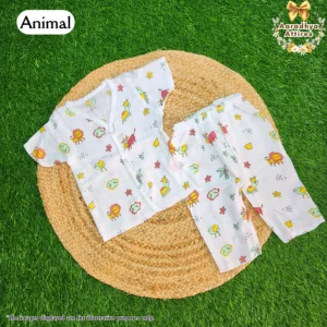 Co-Ord Set Half Sleeve & Pant - Animals - 3-6 Month