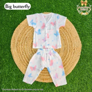 Co-Ord Set Half Sleeve & Pant - Big Butterfly - 0-3 Month