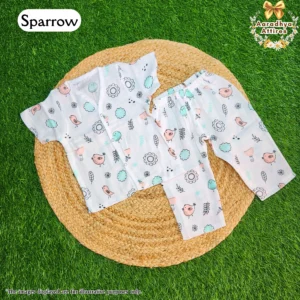 Co-Ord Set Half Sleeve & Pant - Sparrow - 6-9 Month