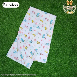 Thottil Cradle Fabric - Reindeer. (For Indian-Style Cradles) 290cm X 145cm.