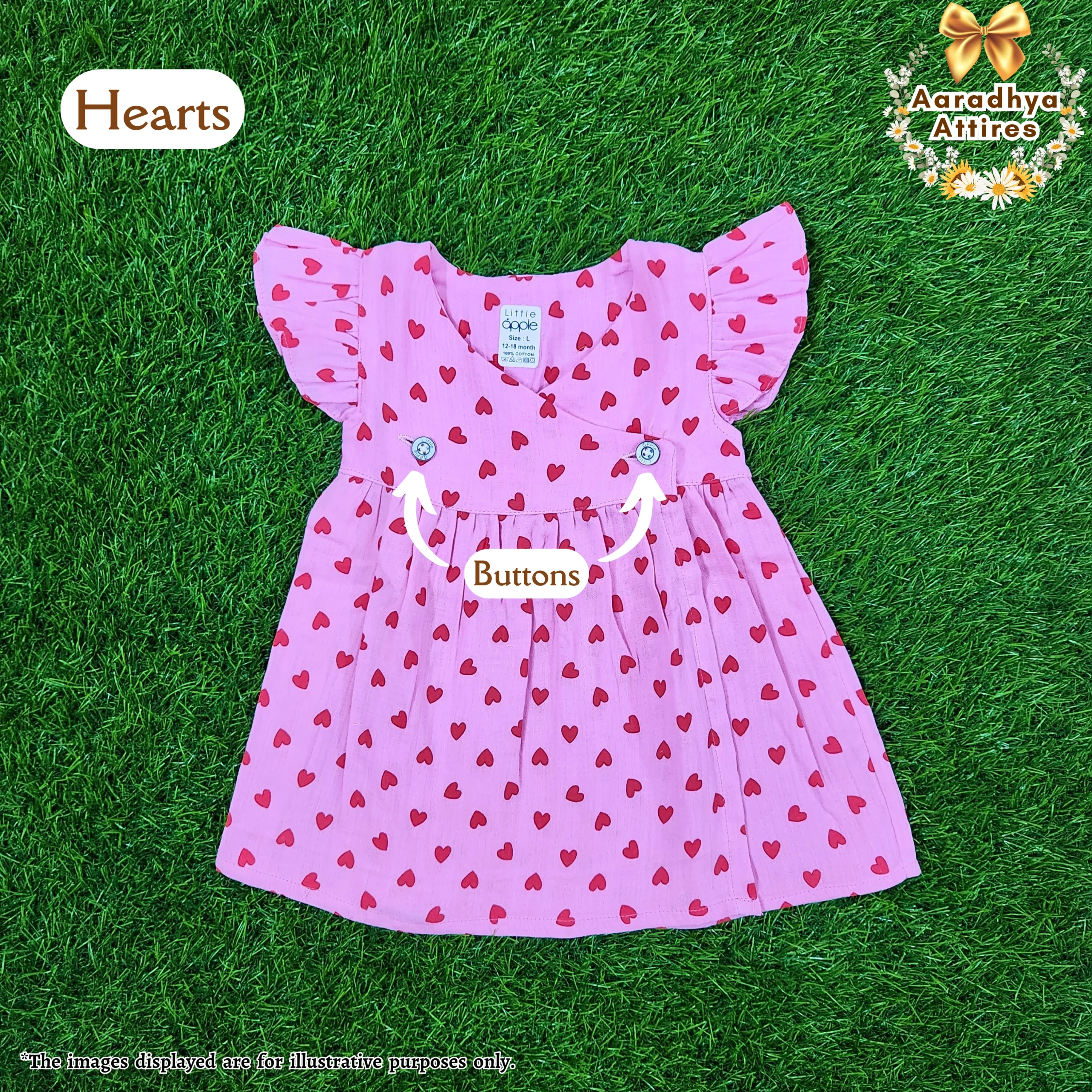 Cross Wrap Button Frock Hearts (2)