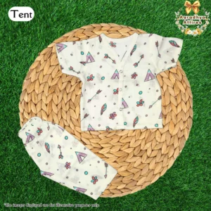Co-Ord Set Half Sleeve & Pant - Tent. (0-3 Month)