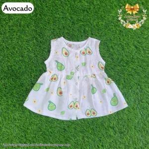 Button Frock - Avocado - (0-3 Month).
