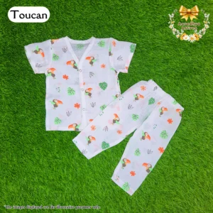 Co-Ord Set Half Sleeve & Pant - Toucan. (0-3 Month)